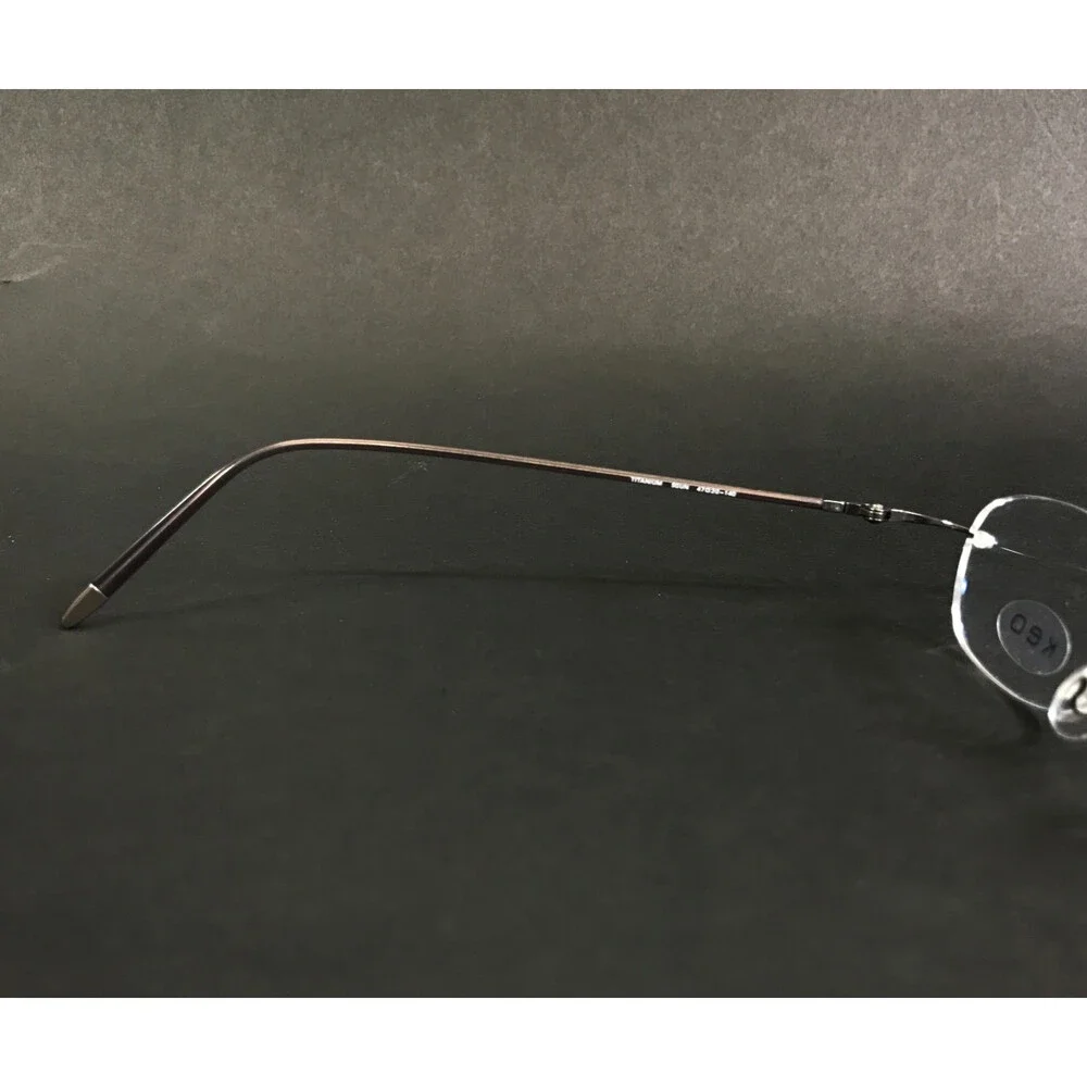 Keo Eyeglasses Frames 107 SGUN Satin Gunmetal Rimless Oval Titanium 47-20-140